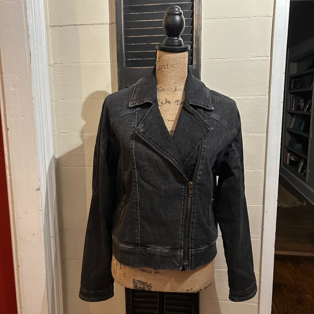 Judy Blue Black Denim Motorcycle Jacket, NWOT, size L